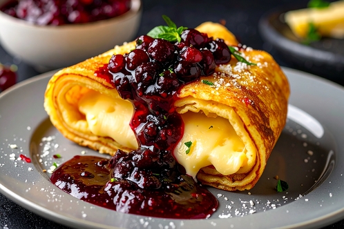 Ricetta: frittelle al formaggio di montagna con marmellata di frutti di bosco